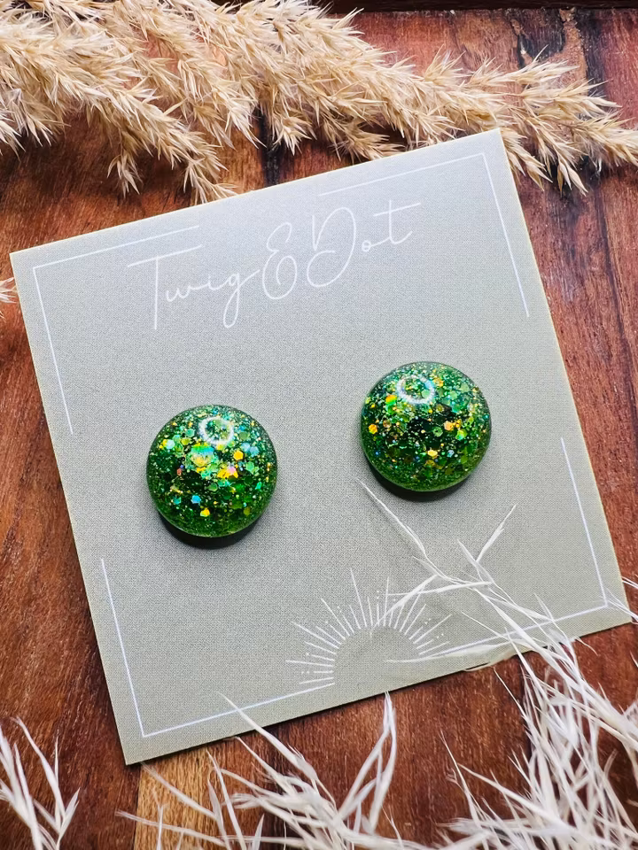 Lush Green - Button Studs