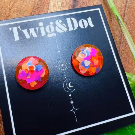 Love Hearts - Button Studs