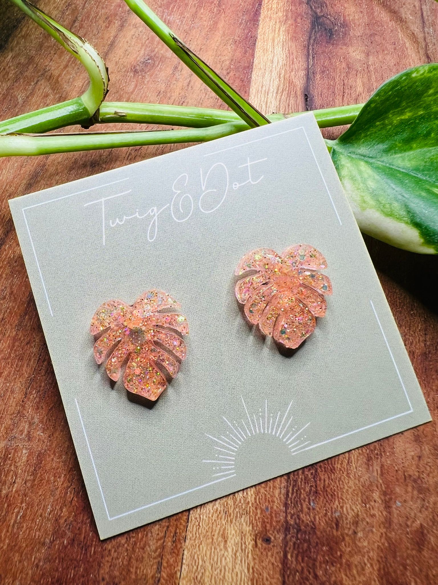 Mini Monstera Peach Blush - stift