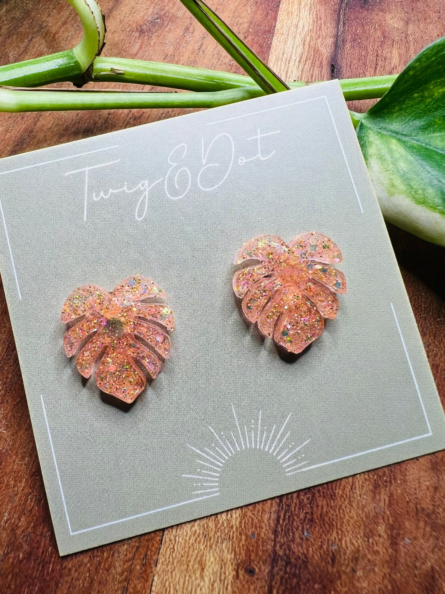 Mini Monstera Peach Blush - stift