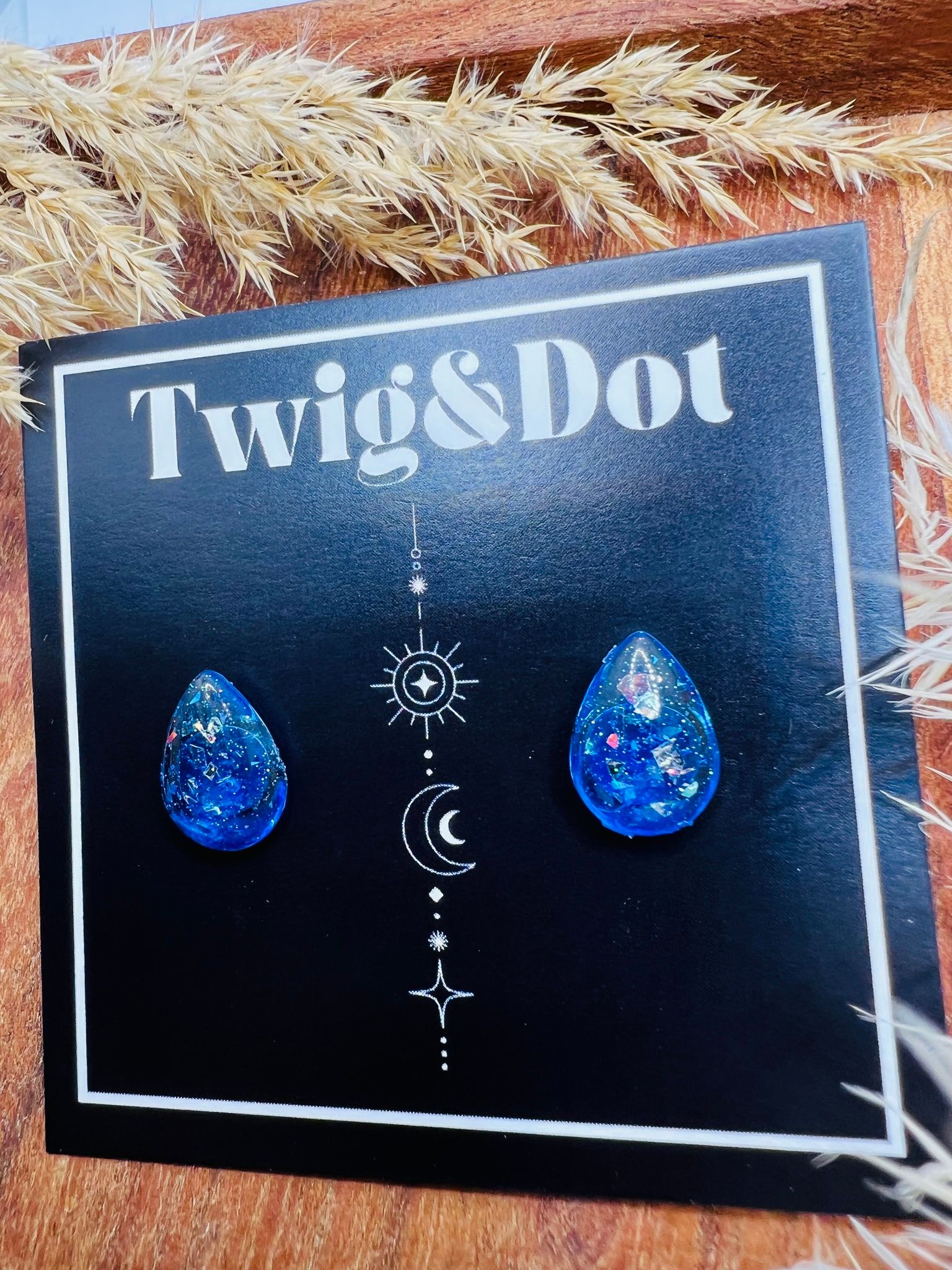 Sapphire night Drop Stud