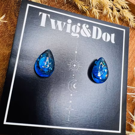 Sapphire night Drop Stud