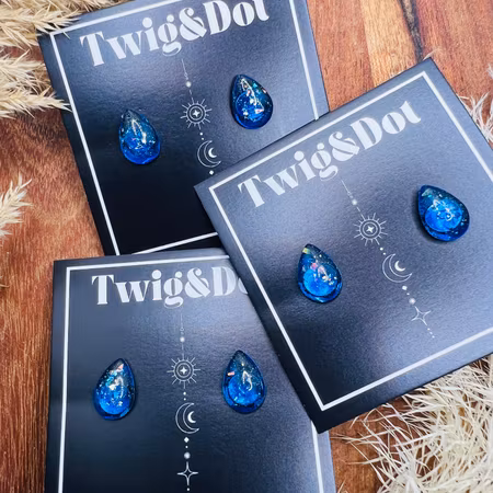 Sapphire night Drop Stud