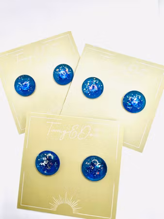 Sapphire night - Button Studs