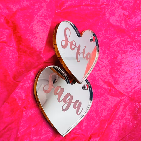 Hjärta med namn - Guldakryl
