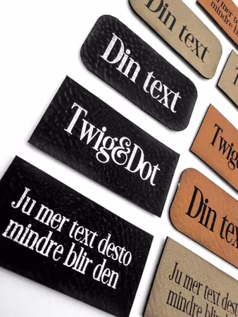 Lyxlappar i konstläder - egen text