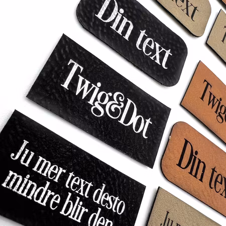 Lyxlappar i konstläder - egen text
