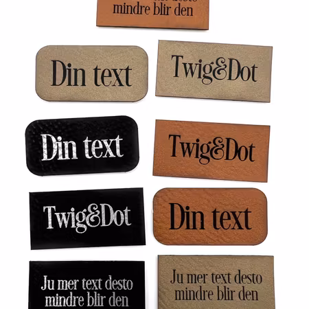 Lyxlappar i konstläder - egen text