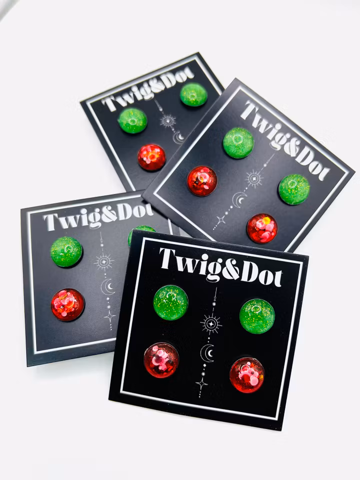 Candy Buttons - Tvåpack; röd & grön