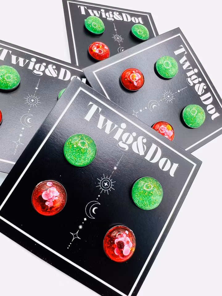 Candy Buttons - Tvåpack; röd & grön