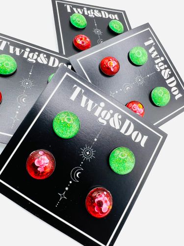 Candy Buttons - Tvåpack; röd & grön