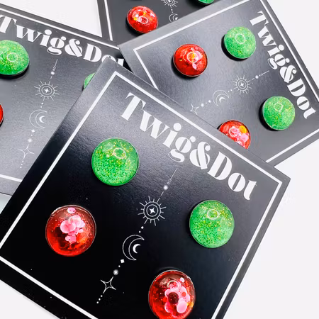 Candy Buttons - Tvåpack; röd & grön