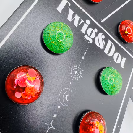 Candy Buttons - Tvåpack; röd & grön