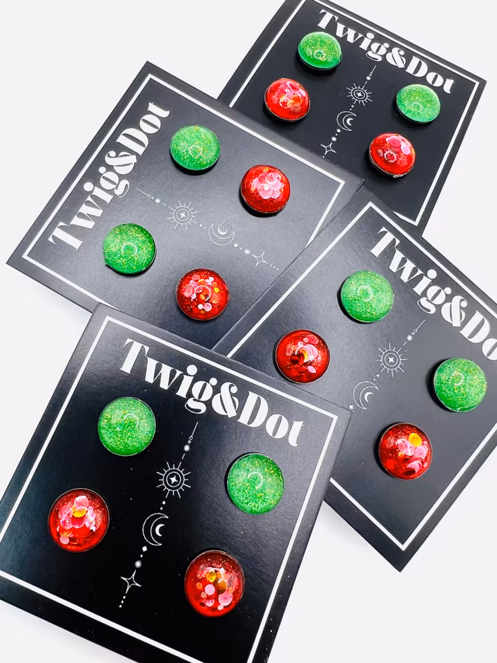 Candy Buttons - Tvåpack; röd & grön