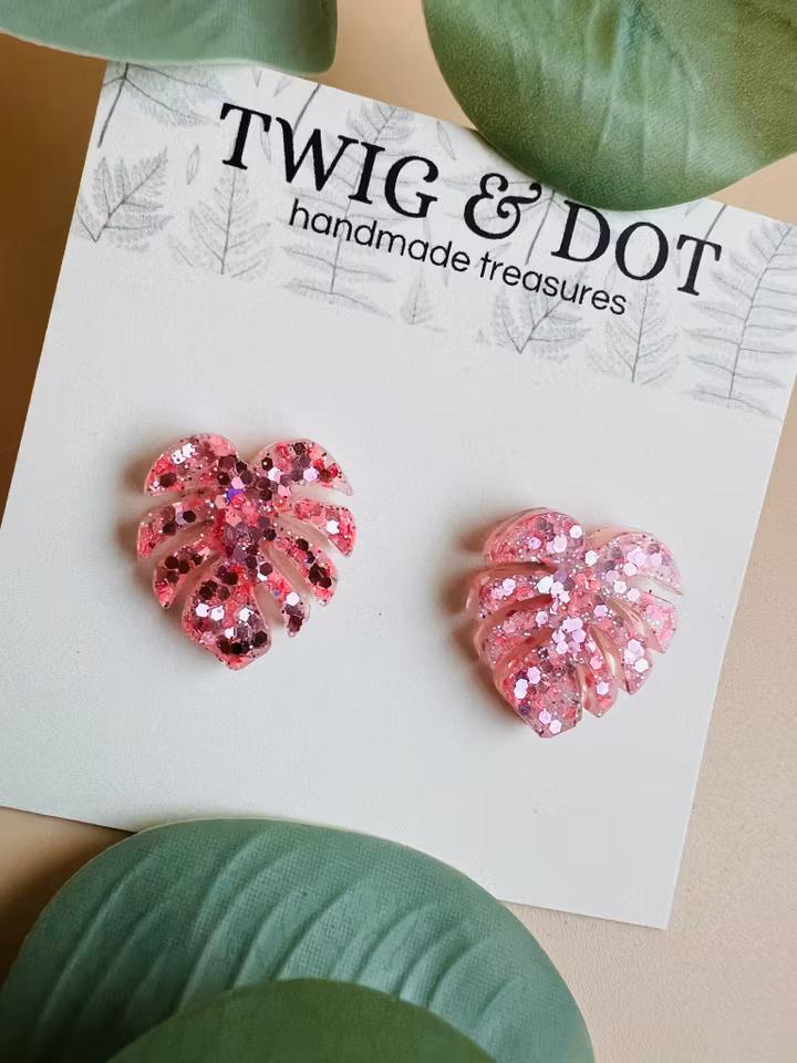 Mini Monstera Pink Glitter