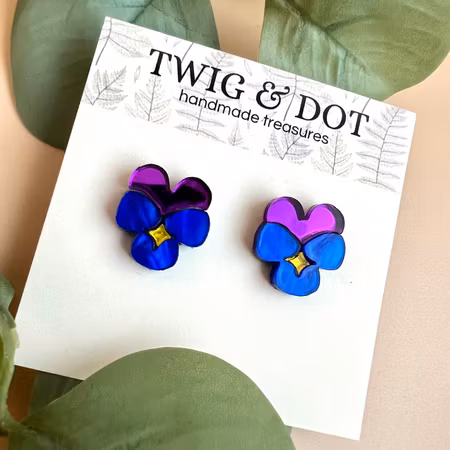 Viol - deep purple, studs