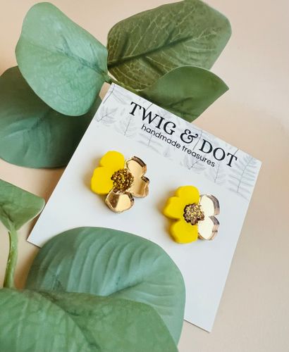 Jewel Flower, gold & yellow