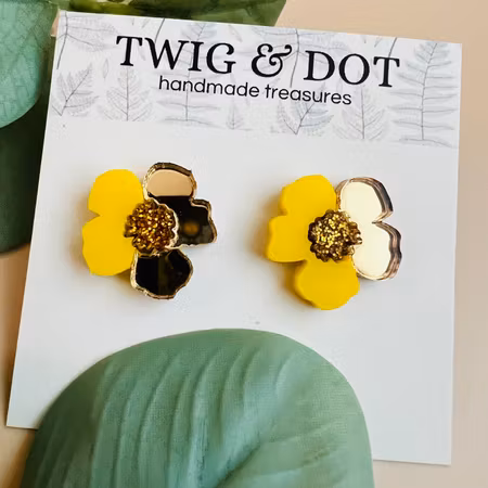 Jewel Flower, gold & yellow