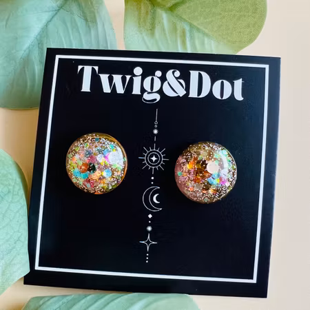 Karneval Pink - Button Studs