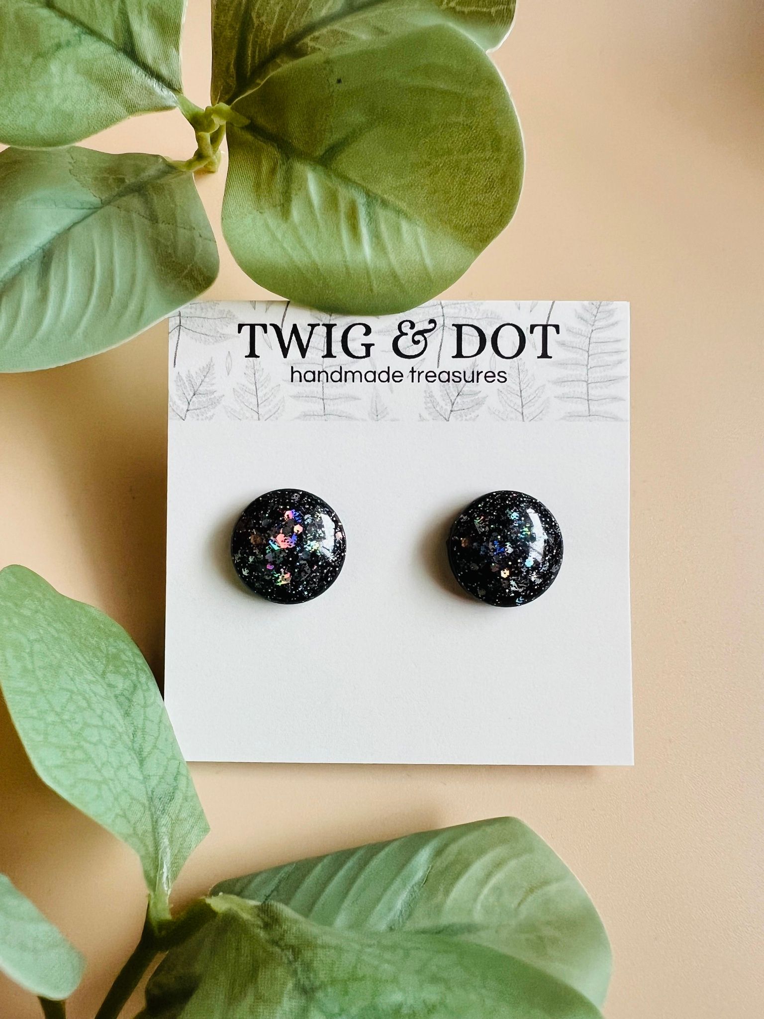 Black space - Button Studs