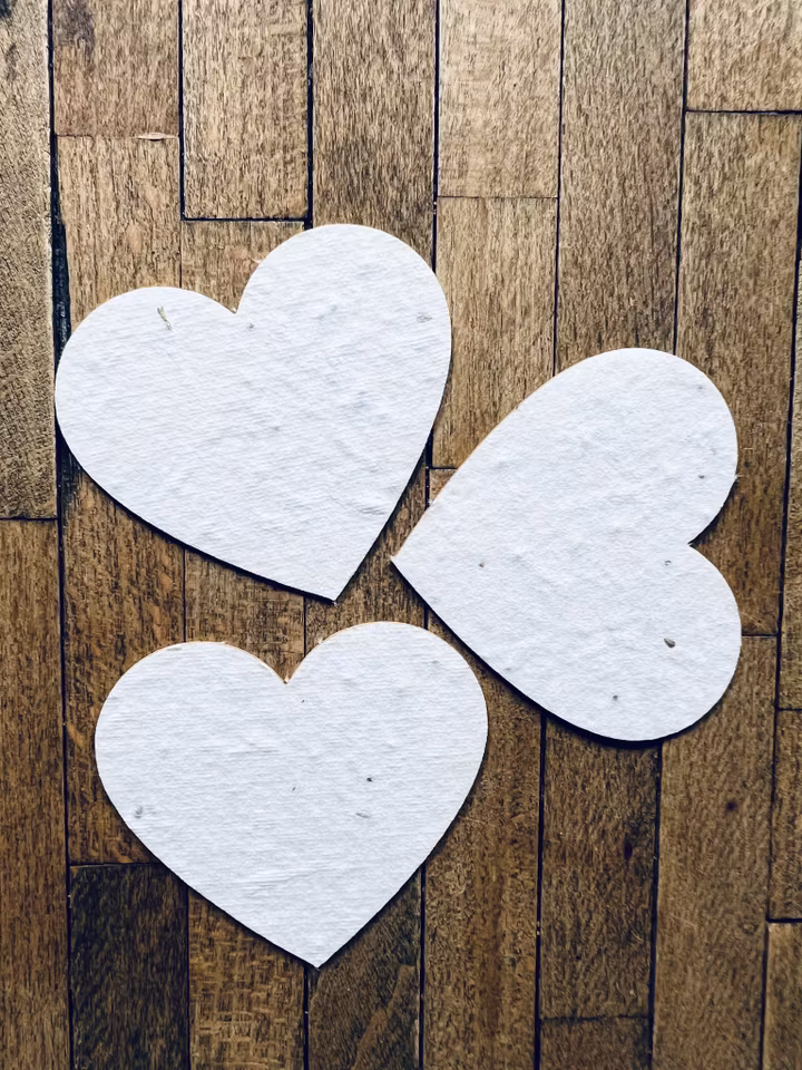 Planterbart fröpapper - hjärtan