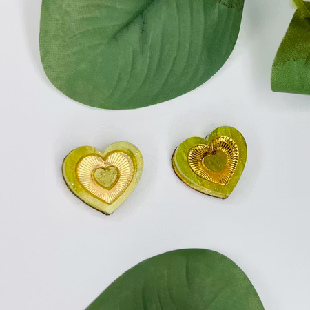 Mini Radiant Heart - Golden Green