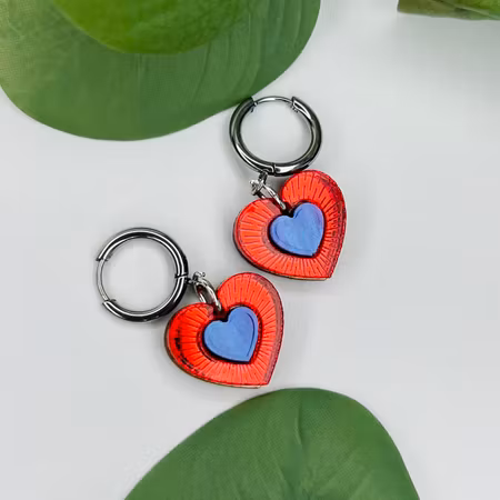 Beaming Heart - Purple Storm & Red