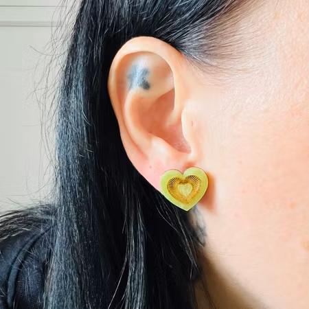 Mini Radiant Heart - Golden Green