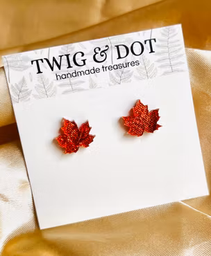 Crushed Amber Maple Leaf Mini