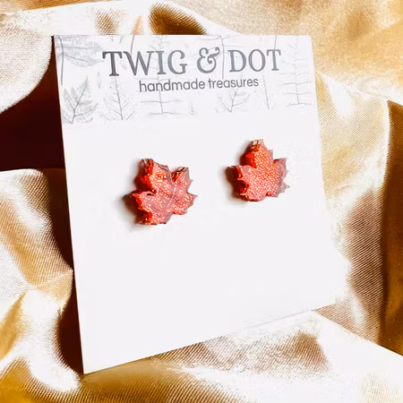 Crushed Amber Maple Leaf Mini