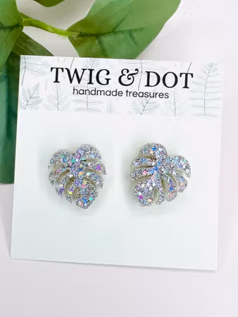 Mini Monstera Crazy Silver Glitter - stift
