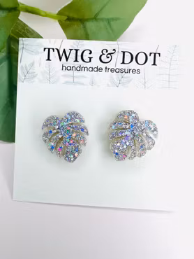 Mini Monstera Crazy Silver Glitter - stift