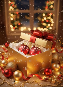 "Klassisk" - Julkula med namn - Glas