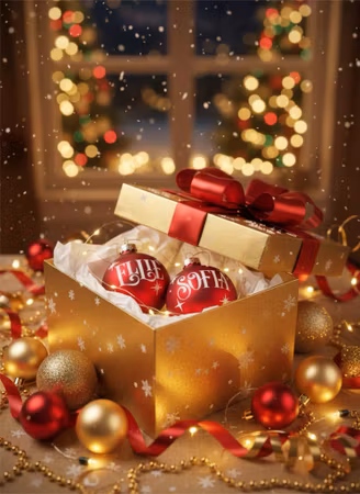 "Klassisk" - Julkula med namn - Glas