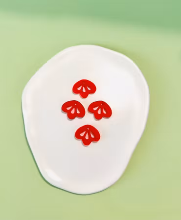 Röd Flora - 2 berlocker