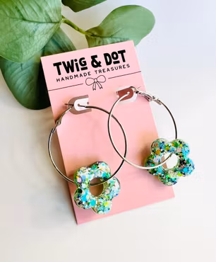 Happy Flower big hoops