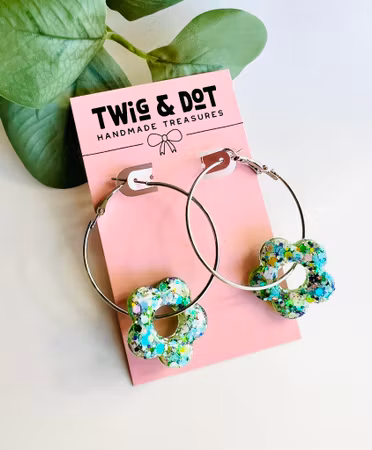 Happy Flower big hoops