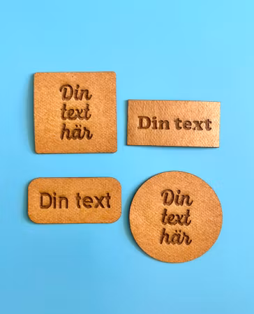 Konstläderlappar/Etiketter - egen text