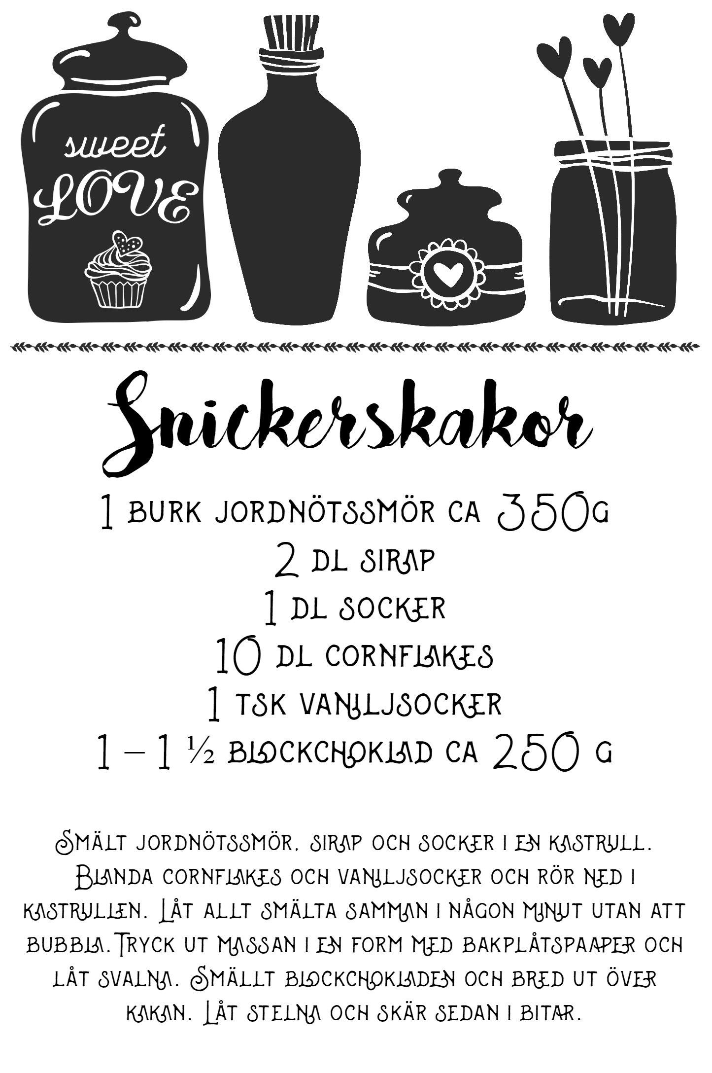 Snickerskakor recept