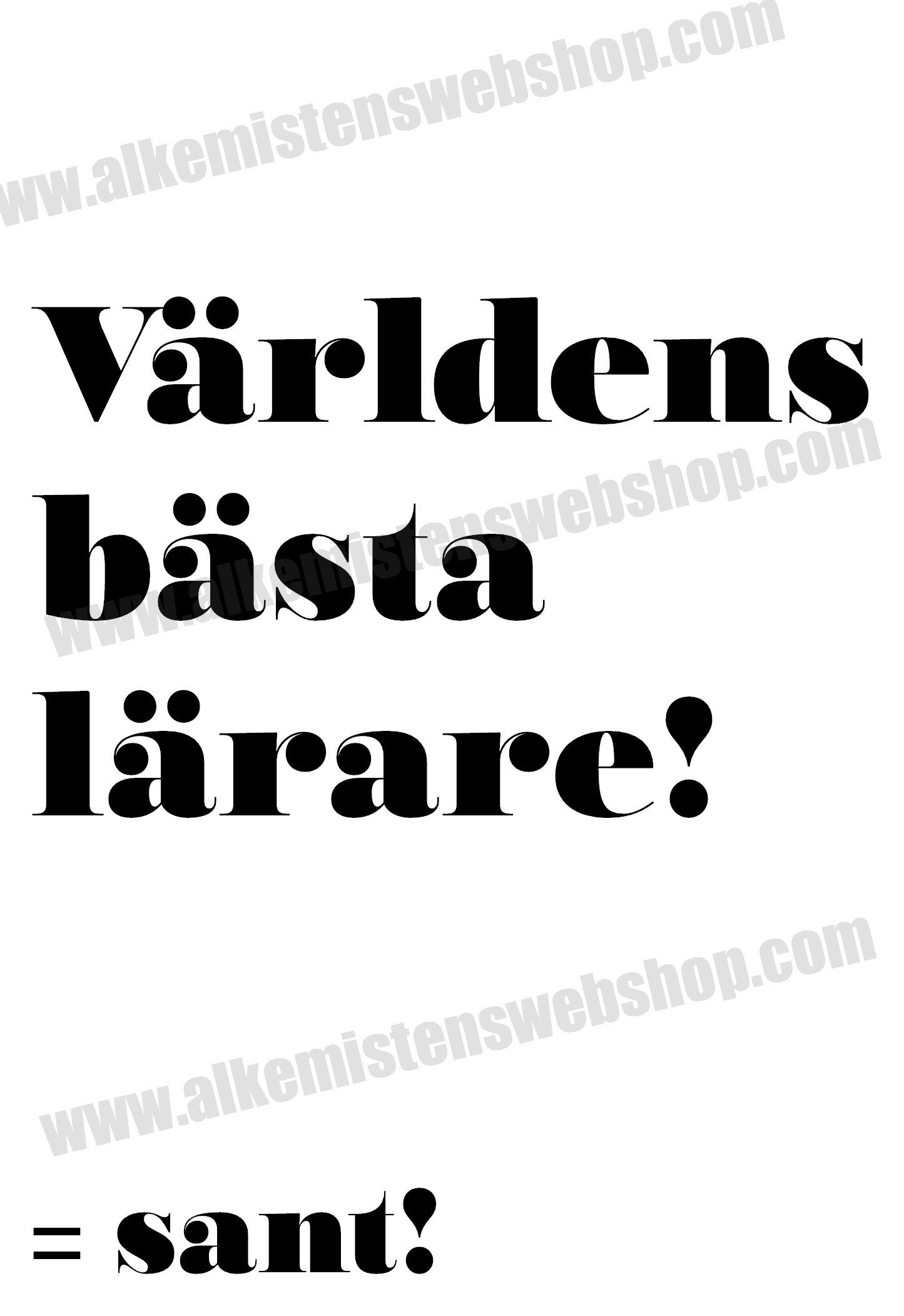 Världens bästa lärare - A4