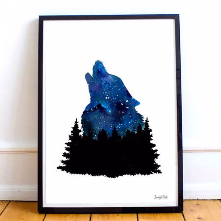 Nightsky, howling at the moon