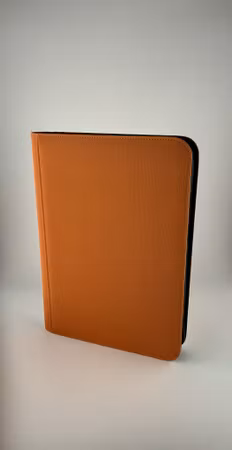 Orange 4-Pocket zip-Binder för 160 kort