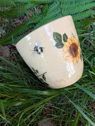 Kaffekopp Humlor & Solrosor utan öra