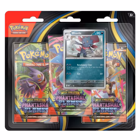 Pokémon Mega Evolutions - Phantasmal Flames 3 pack blister (Weavile)