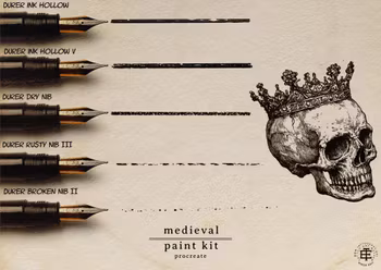 Procreate, Medieval Ink ~ 235+ custom made brushes inspired by the dark ages
