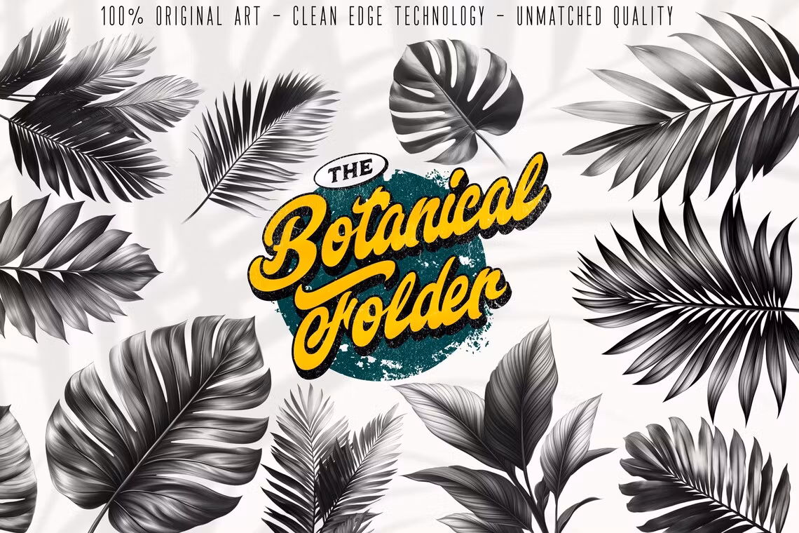 The Botanical Folder XL, 3000+, 100% Custom Art, Procreate brushes, png files, svg files, flowers, nature, foliage, mushrooms, leaves