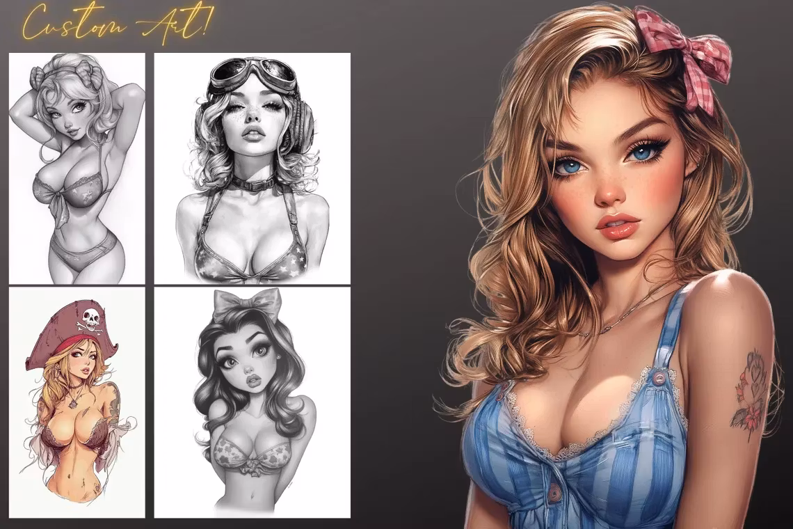 The Pinup Reference Library - XXL, Procreate stamps, Svg files, Png files, 4300+ elements, Tattoo flash, Tattoo ideas, Pinup designs