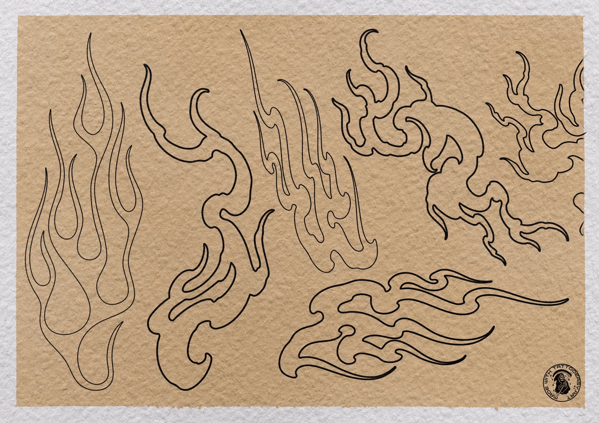 Lamps, Torches, Fire, smoke, candles, decoration and stuff for Procreate, 150~200 elements, The fire design kit