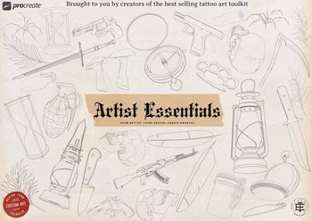 Procreate Tattoo Stamps Brush Set: 3000+ Artist Essentials - PNG & Brushes
