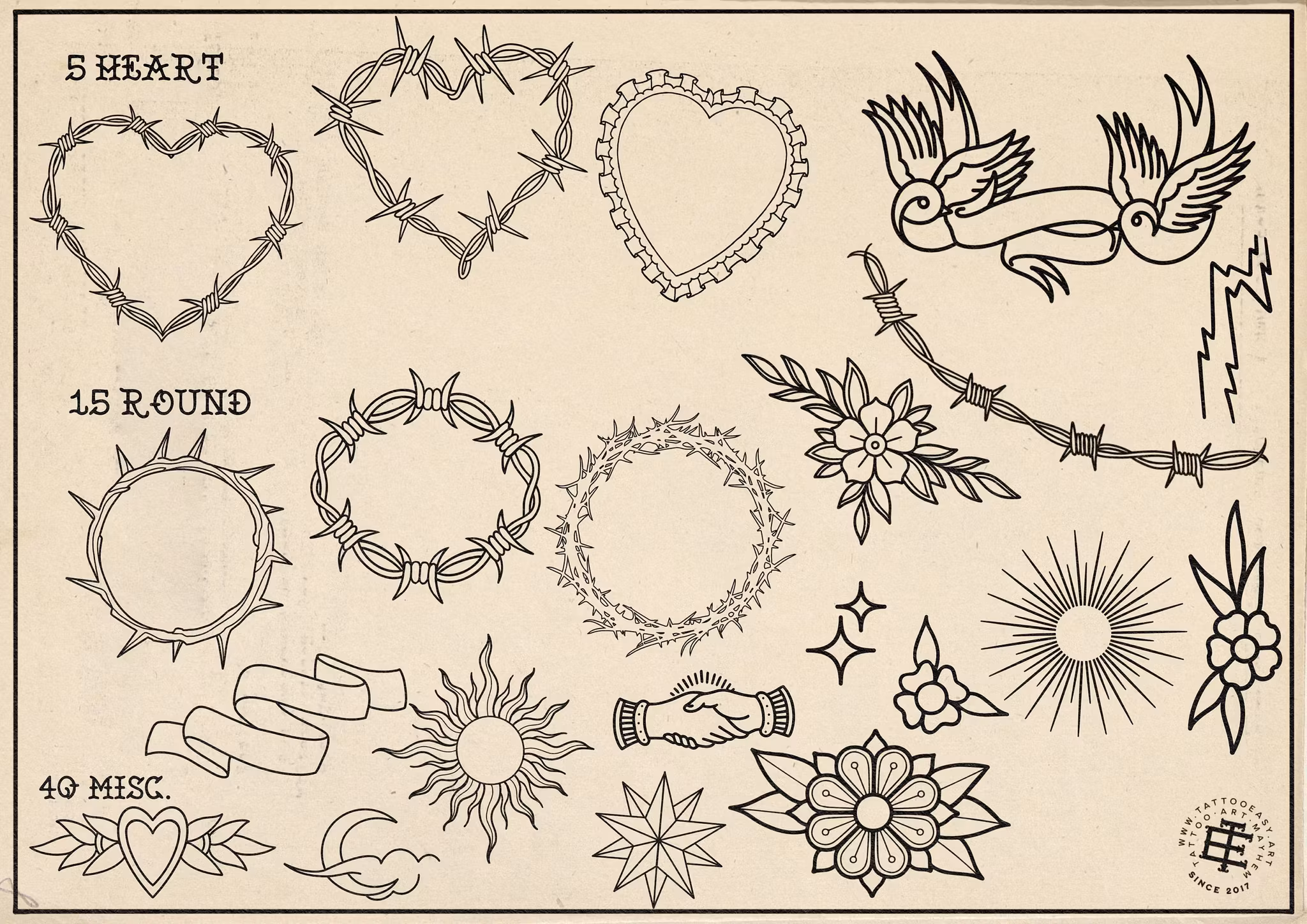 The Traditional Tattoo Artist - 1700+ files, Procreate & PNG custom made creative design kit!